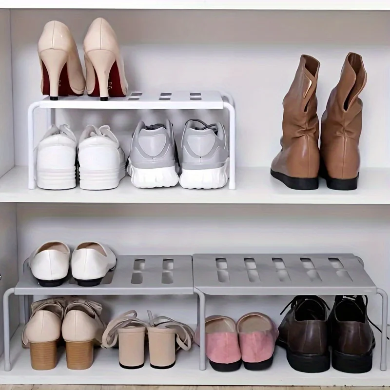 White Sneaker Care Kit - Verstelbare plastic schoenenrek met meerdere lagen,