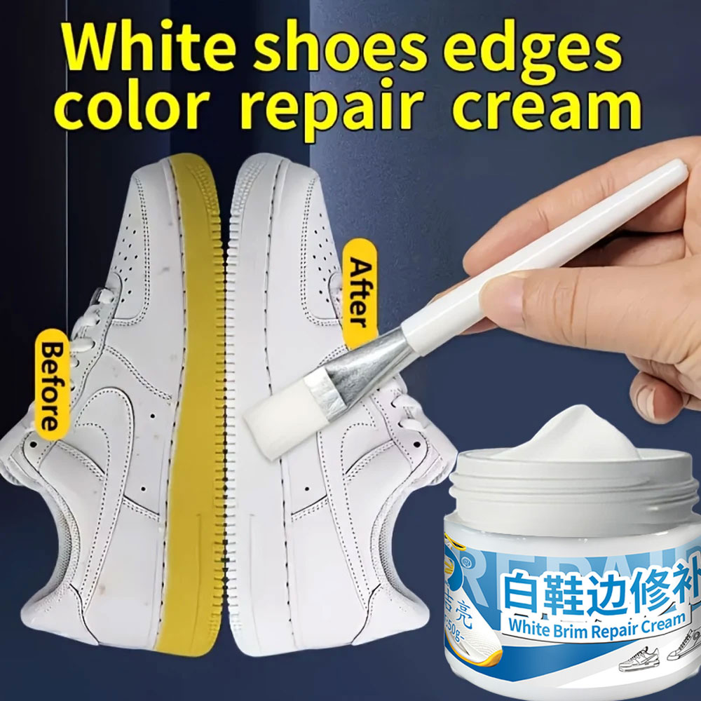 White Sneaker Care Kit - Nieuwe Witte Schoenrandhersteller 50g Professionele Schoenreparatiecrème